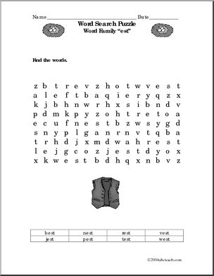 “est” words’ Word Search