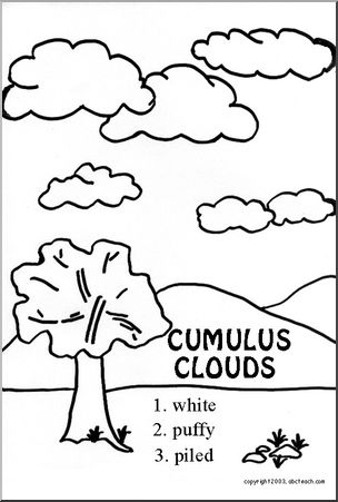 Coloring Page: Cumulus Clouds