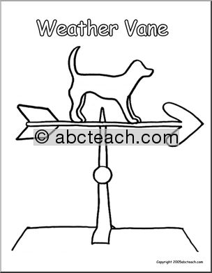 Coloring Page: Dog Weather Vane
