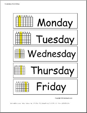 Word Wall: Days of the Week