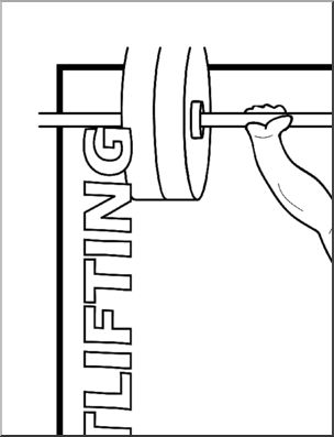 Large Poster: Sports – Weightlifting (b/w)
