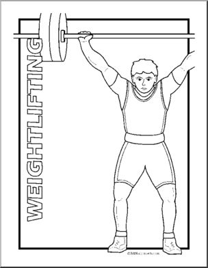 Coloring Page: Sport – Weightlifting