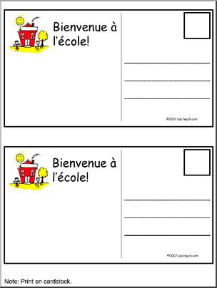 French: Carte postale, Bienvenue â€¡ lÃ­Ãˆcole