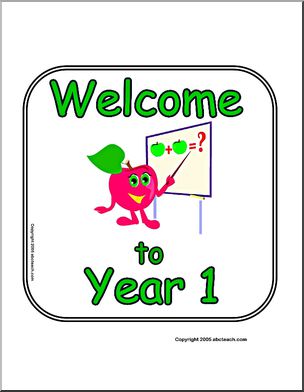 Sign:  Welcome to Year 1 (UK)