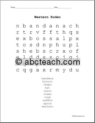 Word Search: Western Rodeo (1)