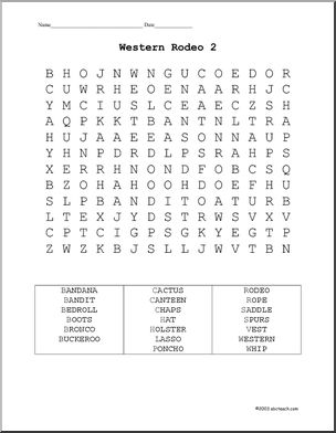 Word Search: Western Rodeo (2)