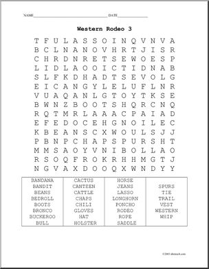 Word Search: Western Rodeo