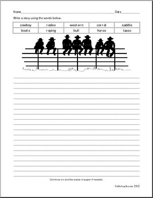 Cowboy/Rodeo (upper elem) Writing Prompt