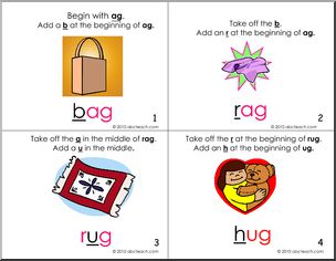 Booklet of ag-ug Words (color) (k-1) Words from Words