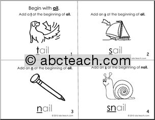 ail Words Booklet (b/w) (k-1) Words from Words