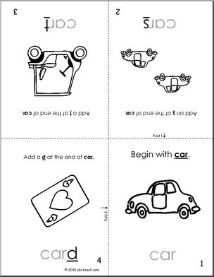 car Words Foldable Book (b/w) (k-1) Words from Words