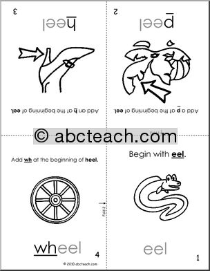 eel Words Foldable Booklet (b/w) (k-1) Words from Words
