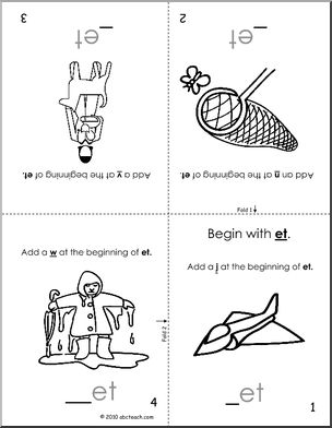 Booklet of et Words (blank) (foldable) (k-1) Words from Words