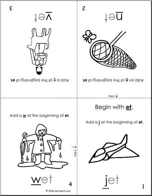Booklet of et Words (foldable) (b/w) (k-1) Words from Words
