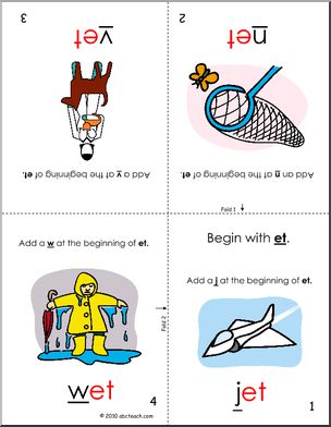 Booklet of et Words (color) (foldable) (k-1) Words from Words