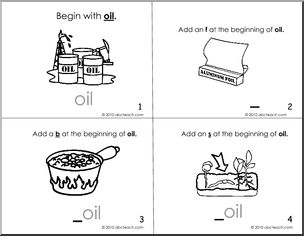 oil Words Blank Booklet (b/w) (k-1) Words from Words