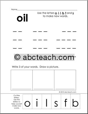 Build oil Words Worksheet (k-1) Words from Words