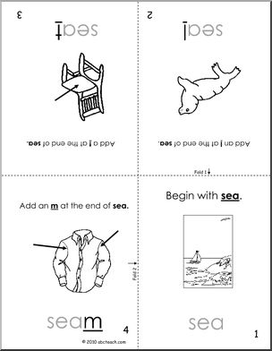 sea Words Foldable Book (b/w) (K-1) Words from Words