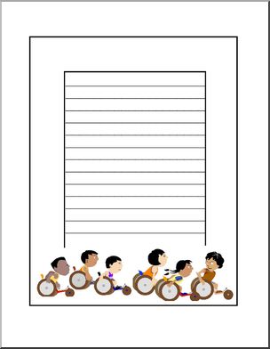 Border Paper: Wheelchair Race  (elementary)