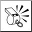 Clip Art: Whistle (coloring page)