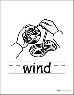 Clip Art: Basic Words: Wind 2 B&W (poster)