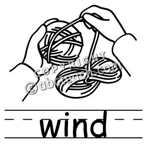 Clip Art: Basic Words: Wind 2 B&W (poster)