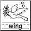 Clip Art: Basic Words: Wing B&W (poster)