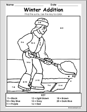 Winter: Winter Addition – Coloring Page