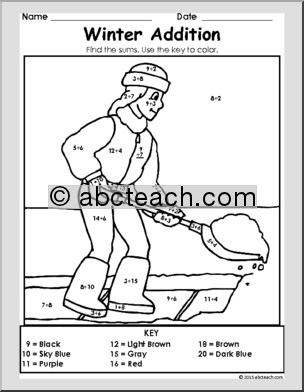 Winter: Winter Addition – Coloring Page
