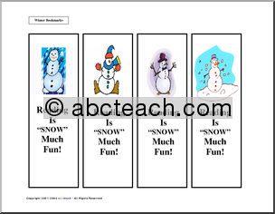 Bookmarks: Winter: Reading Is “Snow” Much Fun!