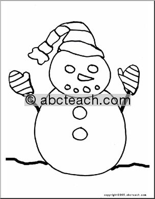 Coloring Page: Winter Snowman