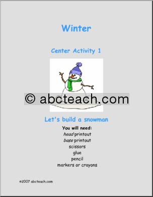 Winter – Cut and Paste Learning Center