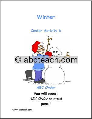 Winter – ABC Order Learning Center