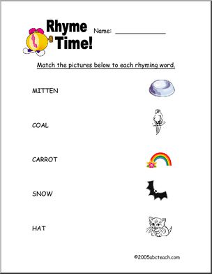 Matching: Winter Snowman Rhymes (primary)