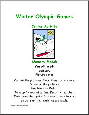 Learning Center: Winter Olympic Memory Match