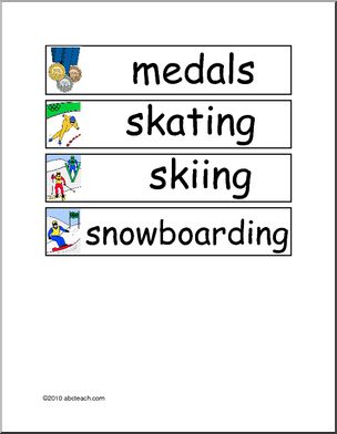 Learning Center: Winter Olympics Word Wall – Abcteach