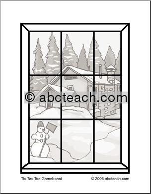 Tic Tac Toe: Winter Window (b/w)