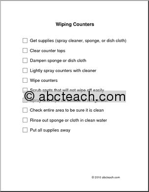 Wiping a Counter (primary) Special Needs