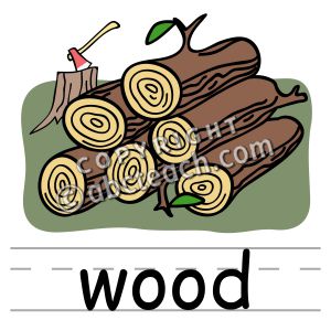 Clip Art: Basic Words: Wood Color (poster)