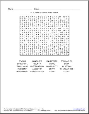 Word Search: U. S. Census (upper elem/middle)