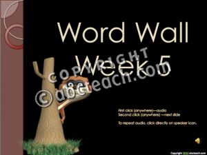 PowerPoint: Presentation with Audio: Word Wall–Week 5