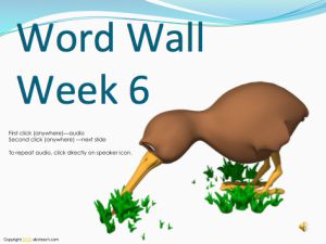 PowerPoint: Presentation with Audio: Word Wall–Week 6