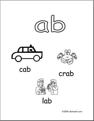 Word Family – AB Words (blackline) Poster