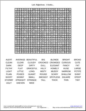 Word Search: Adjectives – it looks