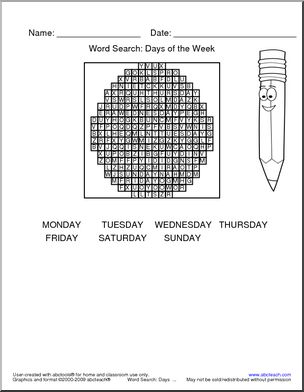 Word Search: Days of the Week