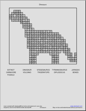 Word Search: Dinosaurs