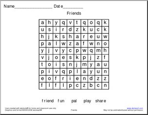 Friends (very easy)’ Word Search