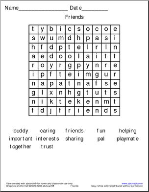Word Search: Friends