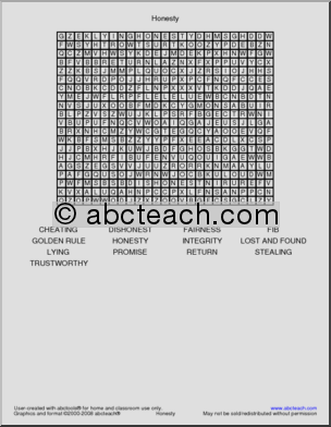 Word Search: Honesty