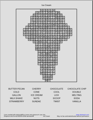 Word Search: Ice Cream